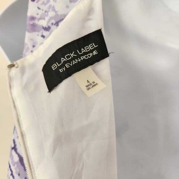 BLACK LABEL by Evan-Picone Lilac Paisley Print Sleeveless Fit & Flare Dress - Picture 9 of 11